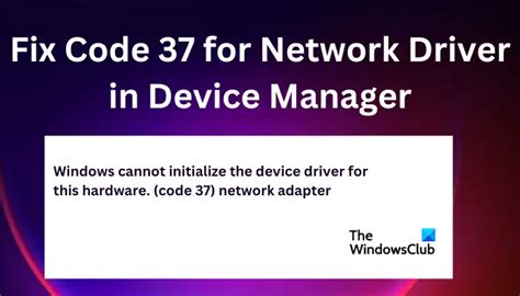 code 37 device manager